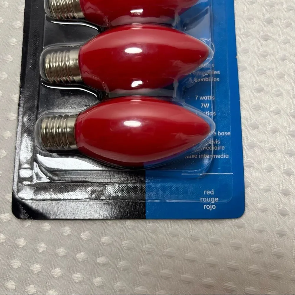 GE Red 7 Watt Replacement Bulbs Intermediate Base Set of 8